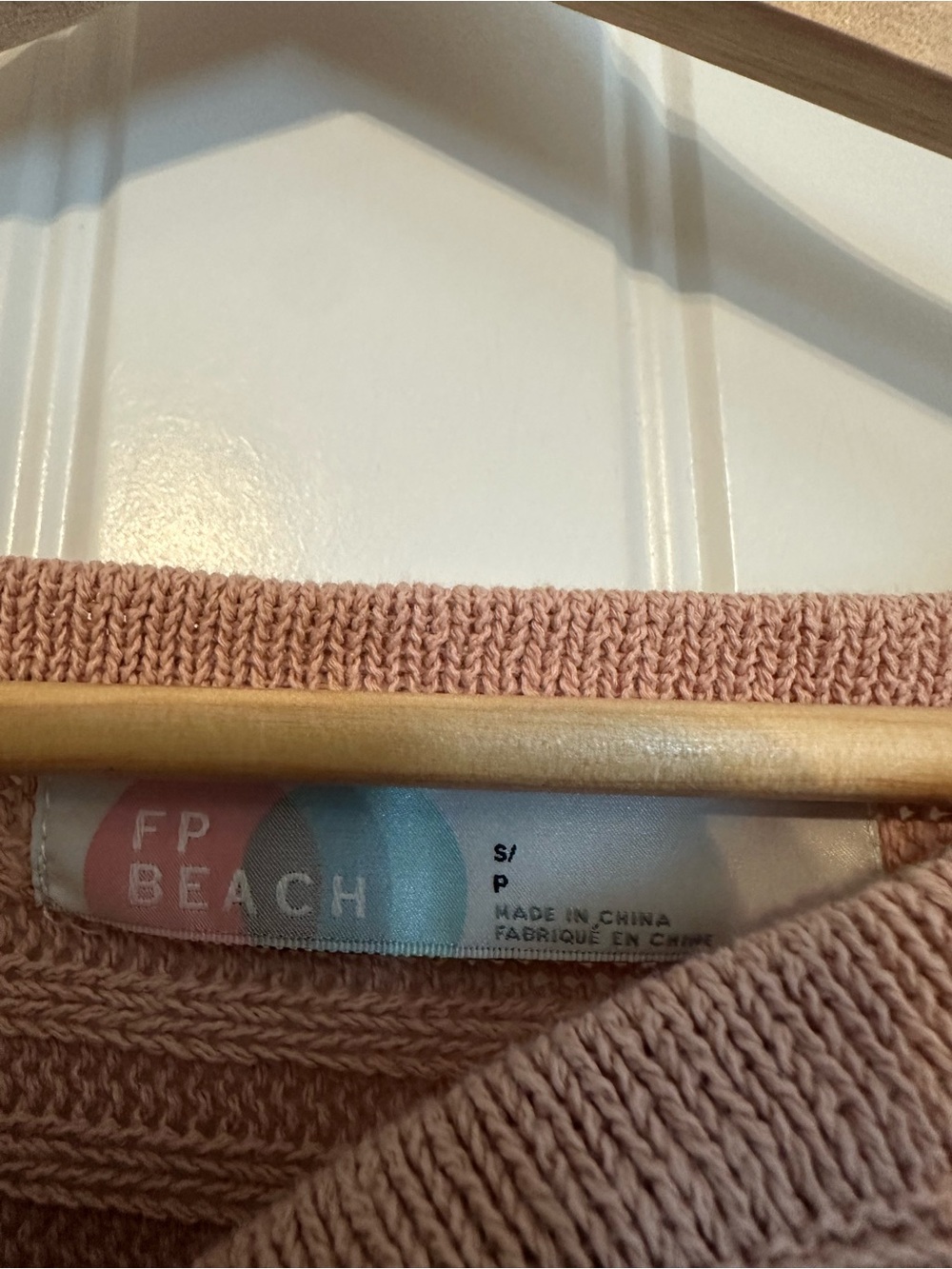 Free People Beach Sweater Ribbed Knit Pink Oversized Slouchy Boho Size Small - Picture 7 of 9